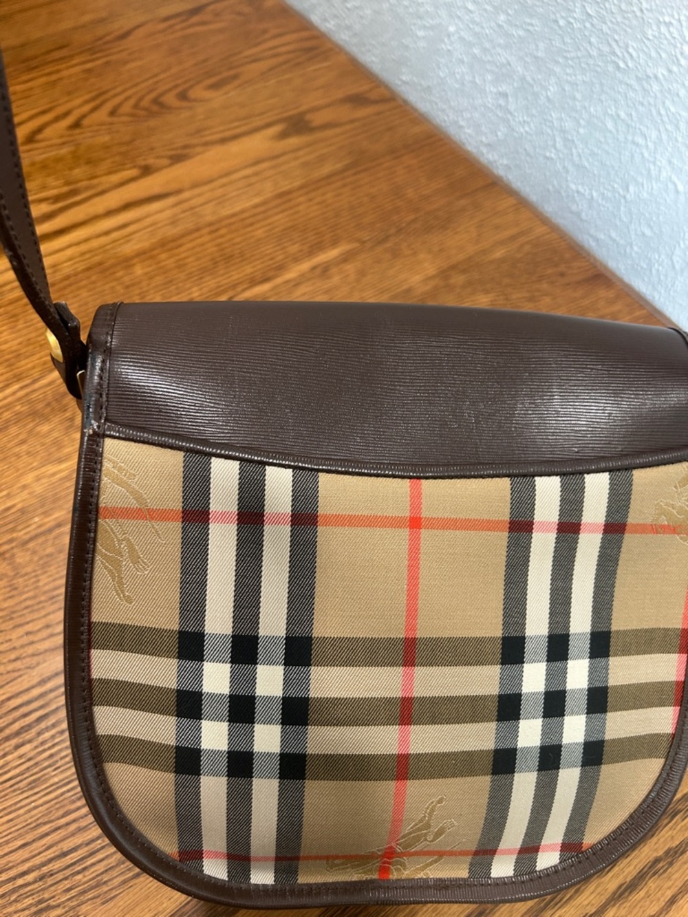 Burberrys Brown Leather and Nova Check Crossbody Bag - Picture 4 of 16